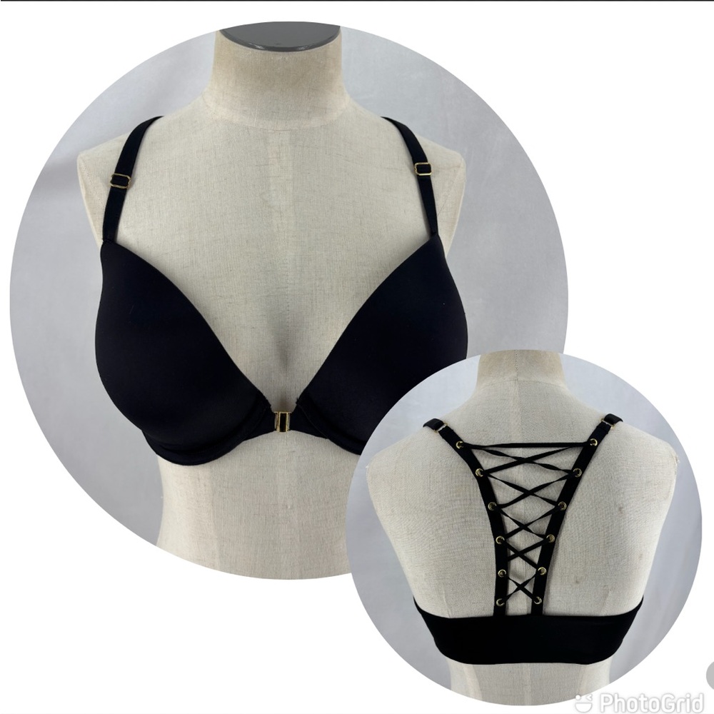 Victoria's Secret Black Lace-Up Back Bra